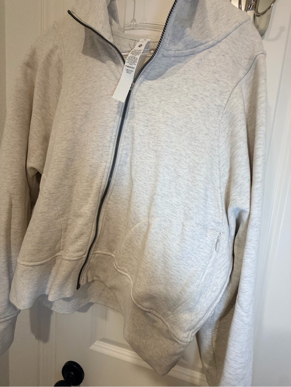 lululemon athletica Light Gray Full-Zip Bomber Hoodie